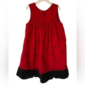Samantha Says Corduroy Jumper Dress Scotty Dogs Red Black Girls Size 6X